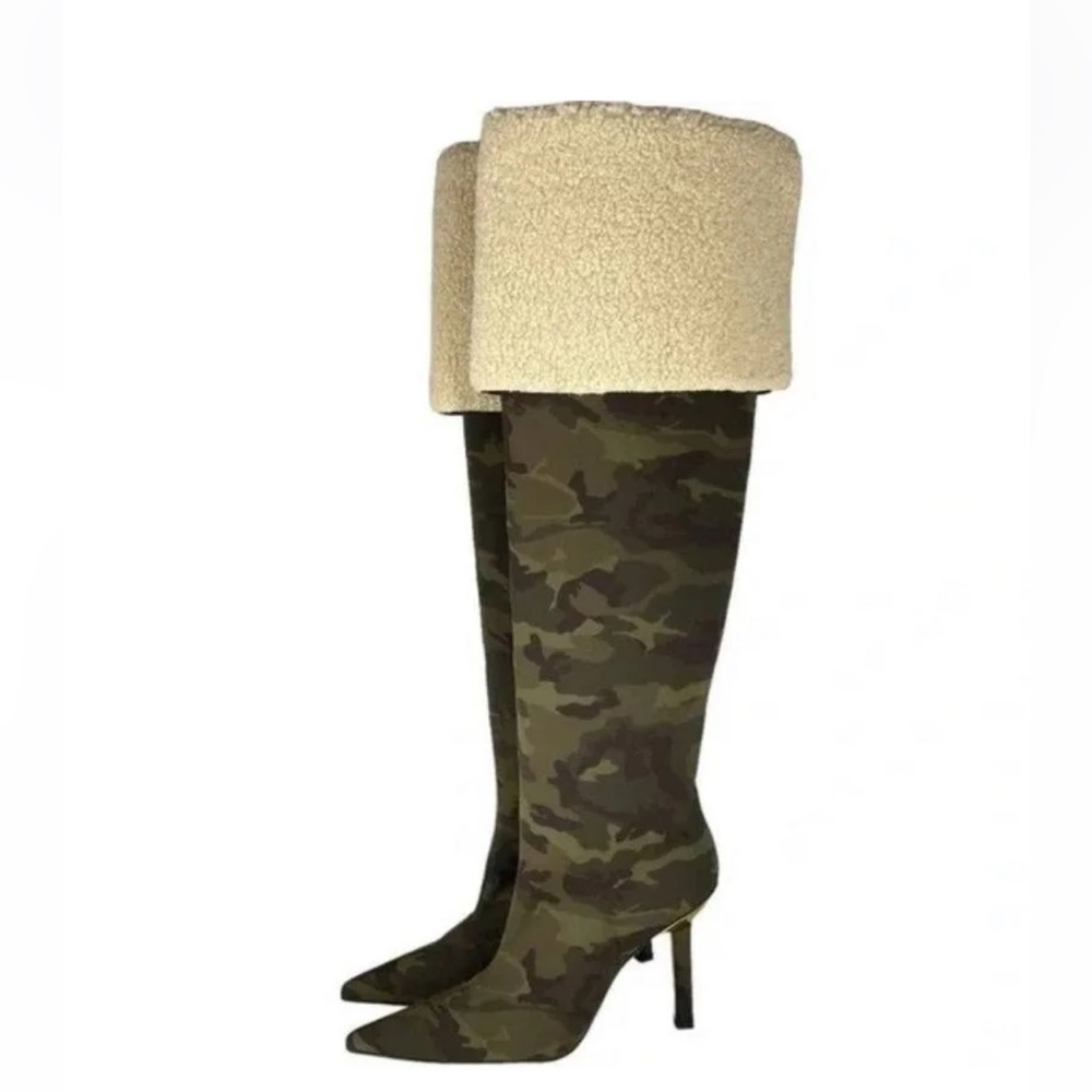 Good American Camo Army Print Boot | Sz 7